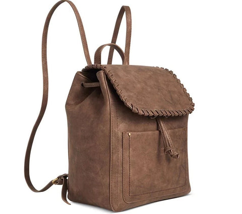 STYLE & CO Women's Brown Whip-Stitch Soft Leather Backpack | STYLE & CO In Lebanon