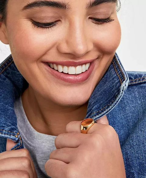 On 34th Women's  Gold-Tone Signet Ring Gold 10 | On 34th In Lebanon