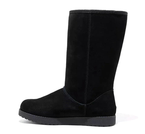 Universal Thread Women's Black Sarah Suede Shearling Winter Boots |Universal Thread In Lebanon