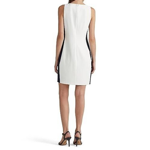 Lauren Ralph Lauren Women's White & Navy Dress ABF259 shr