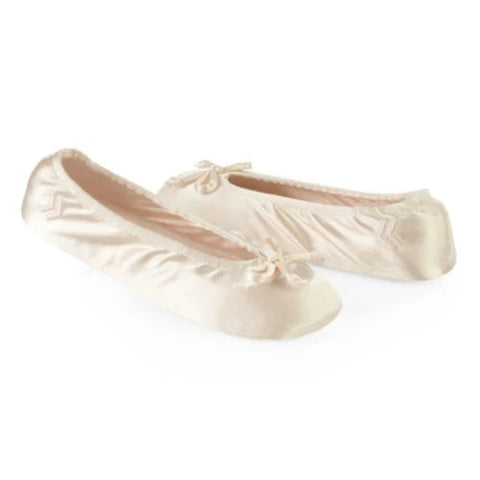 Isotoner Signature Women's Cream Ladies Satin Stretch Ballet Style Slipper | Isotoner Signature in Lebanon