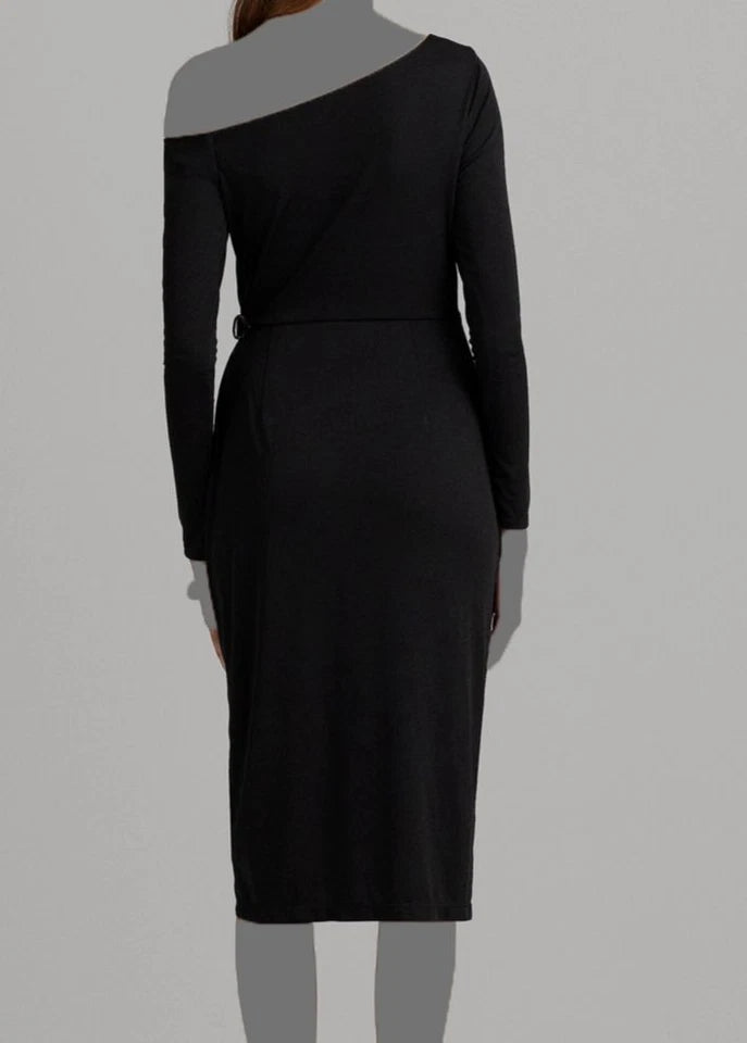 Lauren Ralph Lauren Women's Black Buckle Trim Jersey Off-The-Shoulder Dress | Lauren Ralph Lauren In Lebanon