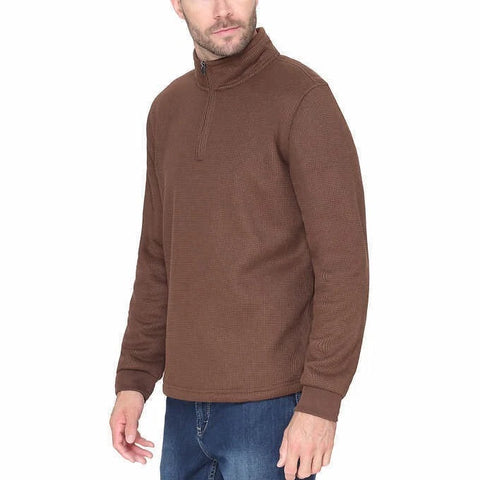 BC Clothing Men’s Brown  Fleece Quarter Zip Sweatshirt  |BC Clothing In Lebanon