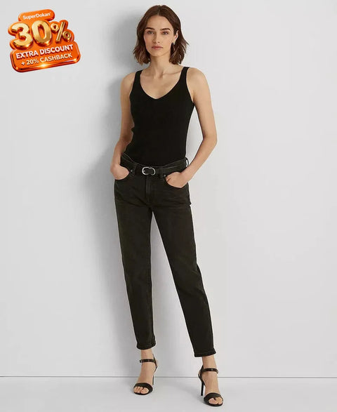 Lauren Ralph Lauren Women's Black Washed Relaxed Tapered in Empire Jeans| Lauren Ralph Lauren In Lebanon