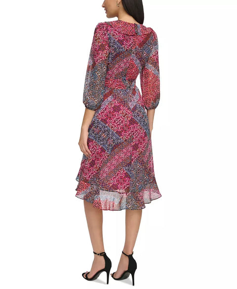 Jessica Howard Women's Multicolor Jessica Howard Petite Printed Faux-Wrap Dress |Jessica Howard In Lebanon