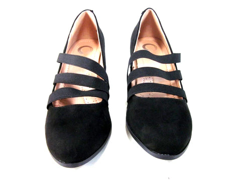 Journee Collection Women's Black loren stacked heel pumps | Journee Collection in Lebanon