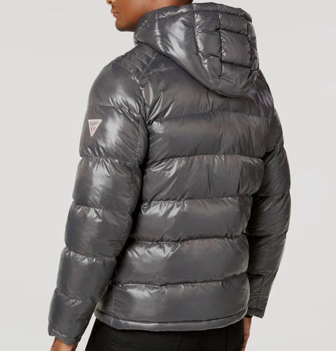 GUESS Men s Gray Mid-Weight Puffer Jacket with Removable Hood | GUESS in Lebanon