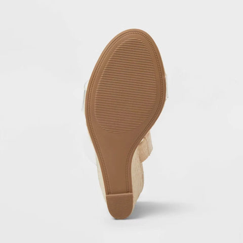 A New Day Women's Tan Ansel Double Band Open Toe Wedge Heel Sandal | A New Day In Lebanon