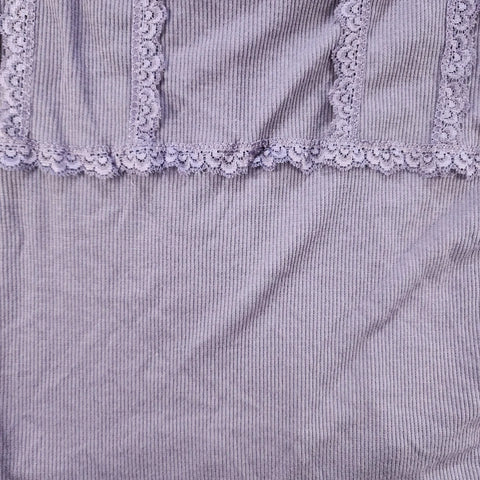 Hippie Rose Women's Purple Lace-Trim Ribbed Camisole Sleeveless Blouse | Hippie Rose In Lebanon