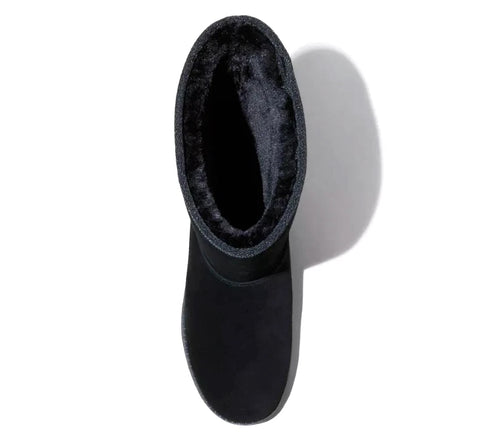 Universal Thread Women's Black Sarah Suede Shearling Winter Boots |Universal Thread In Lebanon