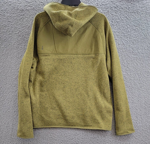 Bass Outdoor Men's Khaki Green Regular-Fit Mixed-Media 1/4-Snap Hoodie | Bass Outdoor In Lebanon