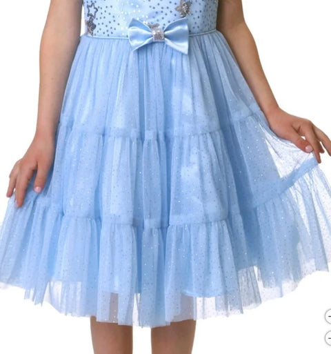 Jona Michelle Girl's Blue Sparkling Sequin Star Fanciful Dress With Vest |Jona Michelle In Lebanon