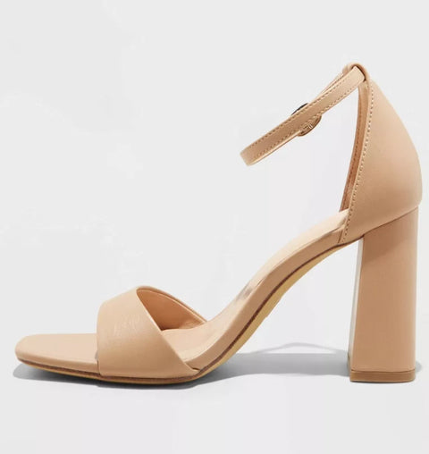 A New Day Women's Beige Shelly Heeled Sandals with Memory Foam Insole |A New Day In Lebanon