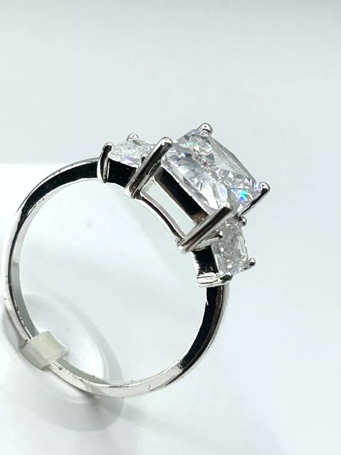 Charter Club Women's Fine Silver Plate Triple Crystal Ring |Charter Club in Lebanon