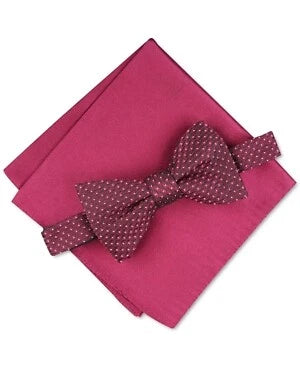 Alfani Men's Red Solid Pocket Square Roy Geo Bow Tie  | Alfani In Lebanon