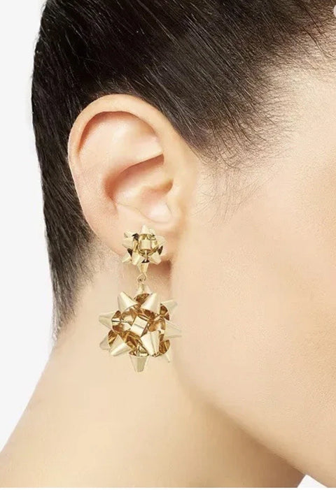 Holiday Lane Women's Gold Tone Bow Drop Earrings | Holiday Lane In Lebanon