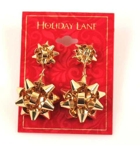 Holiday Lane Women's Gold Tone Bow Drop Earrings | Holiday Lane In Lebanon