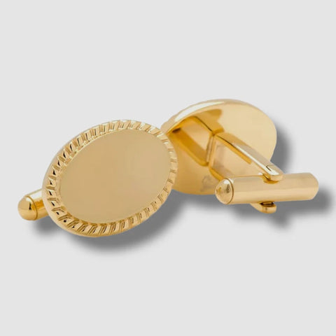 Ox & Bull Men's Gold Plated Oval Rope Border | Ox & Bull In Lebanon