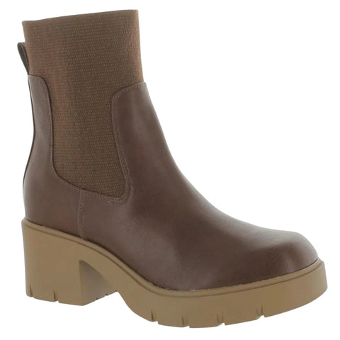 Sun Stone Women's Brown Verityy Pull On Lug Chelsea Boots  |Sun Stone In Lebanon