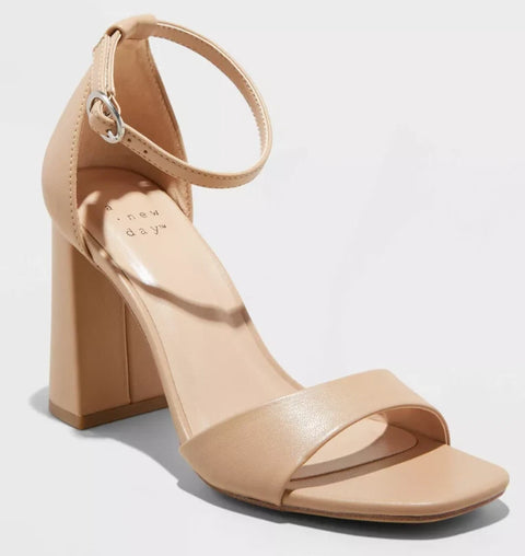 A New Day Women's Beige Shelly Heeled Sandals with Memory Foam Insole |A New Day In Lebanon