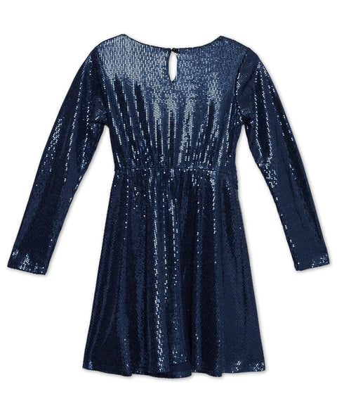 Speechless Girl's Blue Long Sleeve Disco Dot Dress | Speechless In Lebanon