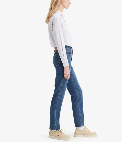 Levi's Women's Navy 724 High Rise Way Way Back Straight Jeans |Levi's In Lebanon
