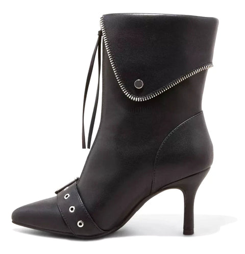 A New Day Women's Black Mickey Point Toe Zippered Moto Ankle Boots |A New Day In Lebanon