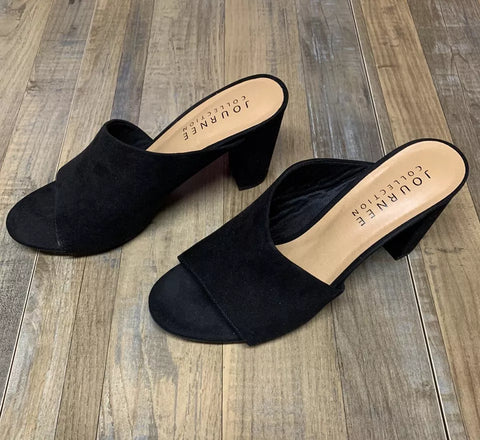 Journee Collection Women's Black Allea Heeled Slipper |Journee Collection In Lebanon