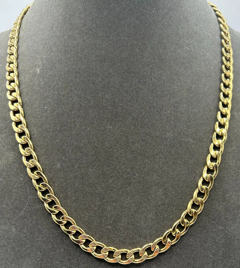 Steeltime Men's 18k gold Plated Stainless Steel 24" Miami Cuban Necklaces | Steeltime In Lebanon