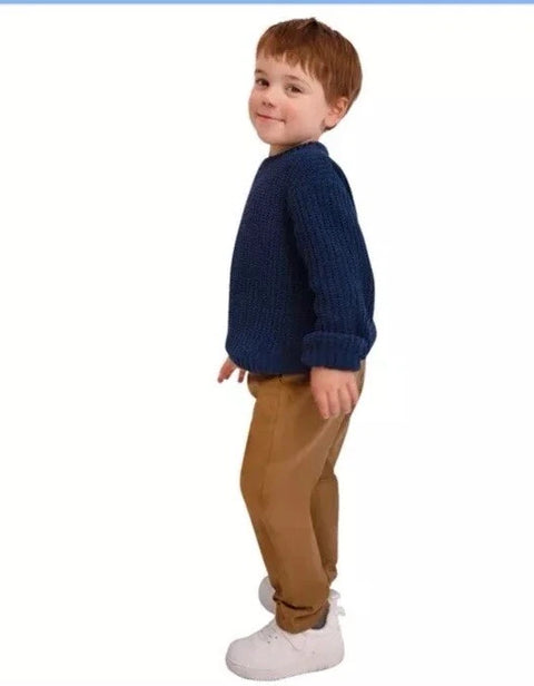 DKNY Baby Boy's Blue Chenille Sweater and Brown Pants Set |DKNY In Lebanon