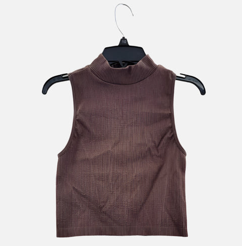 Hippie Rose Women's Brown Crew Neck Crop Top  |Hippie Rose In Lebanon