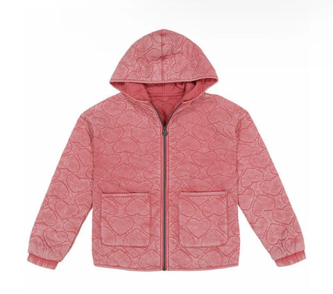 Lucky Brand Girl's Pink Full-Zip Quilted Hooded Jacket  |Lucky Brand In Lebanon