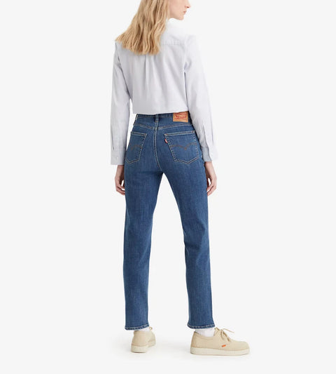Levi's Women's Navy 724 High Rise Way Way Back Straight Jeans |Levi's In Lebanon