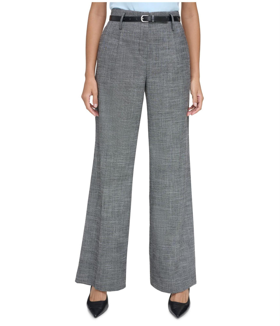 Calvin Klein Women's Black High-Rise Belted Wide-Leg Pants | Calvin Klein In Lebanon