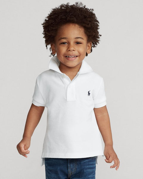 Polo Ralph Lauren Boy's White The Iconic Mesh Polo T-Shirt  | Polo Ralph Lauren  in Lebanon