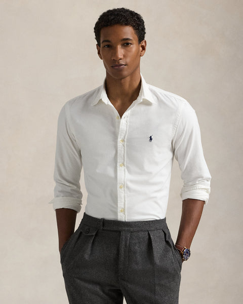 Polo Ralph Lauren Men's White Slim Fit Oxford Shirt | Polo Ralph Lauren In Lebanon