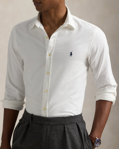 Polo Ralph Lauren Men's White Slim Fit Oxford Shirt | Polo Ralph Lauren In Lebanon