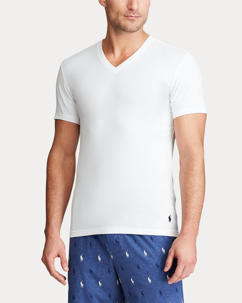 Polo Ralph Lauren Men's White Slim Stretch V-Neck Undershirt 3-Pack | Polo Ralph Lauren In Lebanon
