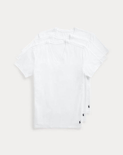 Polo Ralph Lauren Men's White Slim Stretch V-Neck Undershirt 3-Pack | Polo Ralph Lauren In Lebanon