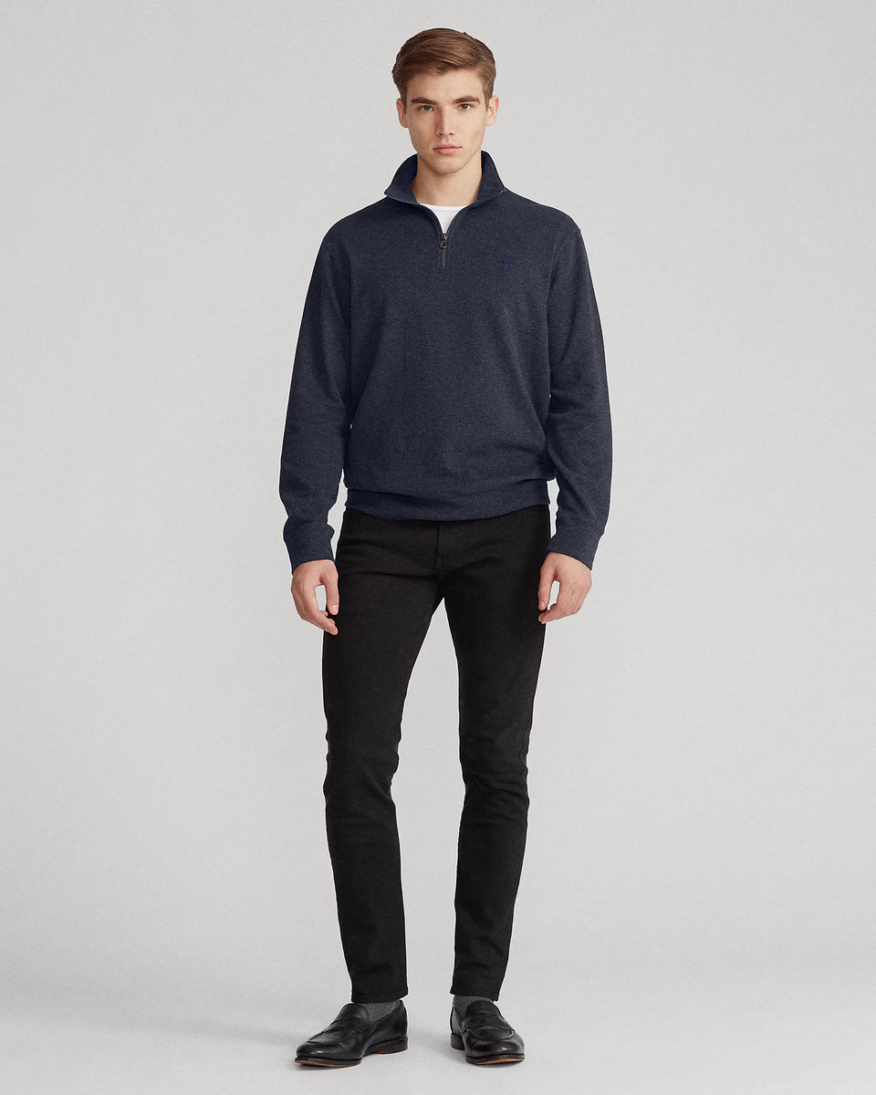 Polo Ralph Lauren Men's Navy Herringbone Jersey Quarter-Zip Pullover Sweater | Polo Ralph Lauren In Lebanon