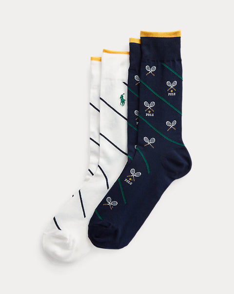 Polo Ralph Lauren Men's Navy & White Pack Of 2 Racquet Socks  | Polo Ralph Lauren In Lebanon
