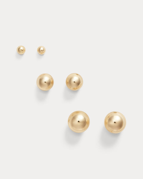Lauren Ralph Lauren Women's Gold Set Of 3 Simple Stud Earrings | Lauren Ralph Lauren In Lebanon