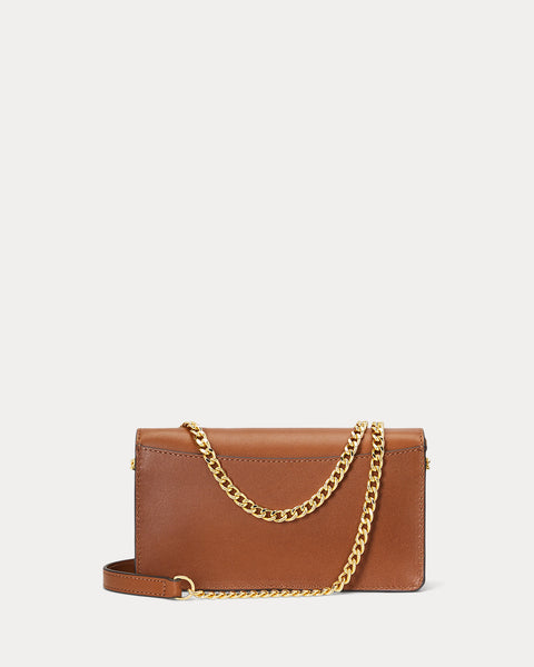 Lauren Ralph Lauren  Women's Brown  Leather Turn-Lock Tech Case Crossbody Bag |Lauren Ralph Lauren  In Lebanon