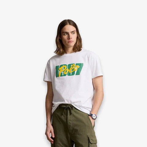 Polo Ralph Lauren Men's White Classic Fit Logo Jersey T-Shirt | Polo Ralph Lauren In Lebanon