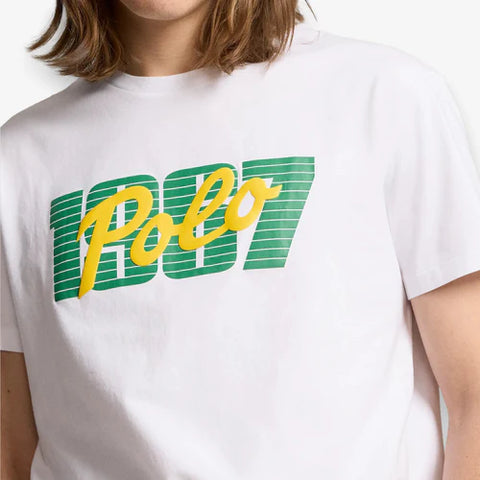 Polo Ralph Lauren Men's White Classic Fit Logo Jersey T-Shirt | Polo Ralph Lauren In Lebanon