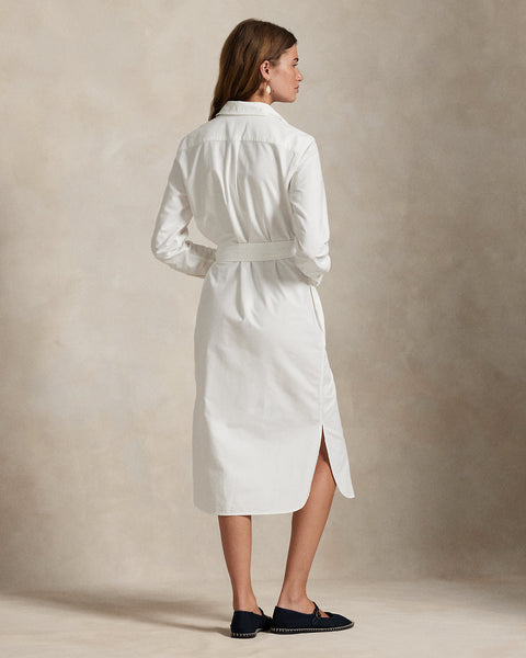 Polo Ralph Lauren Women's White Belted Cotton Oxford Shirtdress | Polo Ralph Lauren In Lebanon