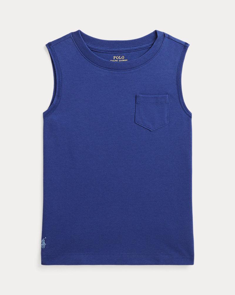 Polo Ralph Lauren Girl's Navy Cotton Jersey Pocket Tank Top |Polo Ralph Lauren In Lebanon