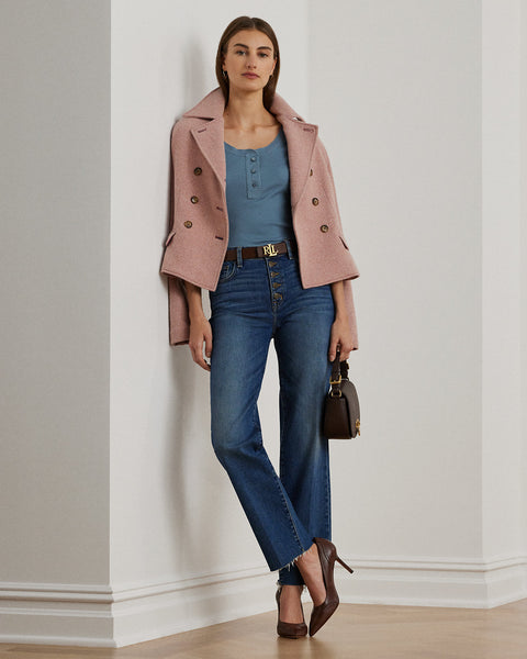 Lauren Ralph Lauren  Women's Dusk Blue Stretch Cotton Long-Sleeve Blouse   | Lauren Ralph Lauren in Lebanon