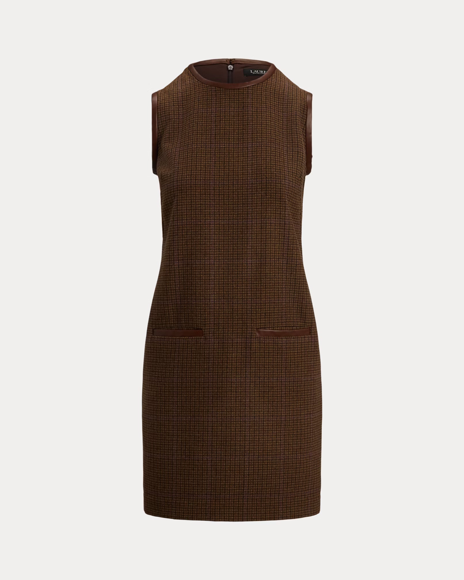 Lauren Ralph Lauren Women's Brown Checked Wool-Blend Shift Dress | Lauren Ralph Lauren In Lebanon