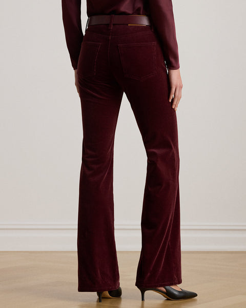 Lauren Ralph Lauren Women's Burgundy  High-waisted flared corduroy Pants |   Lauren Ralph Lauren in Lebanon